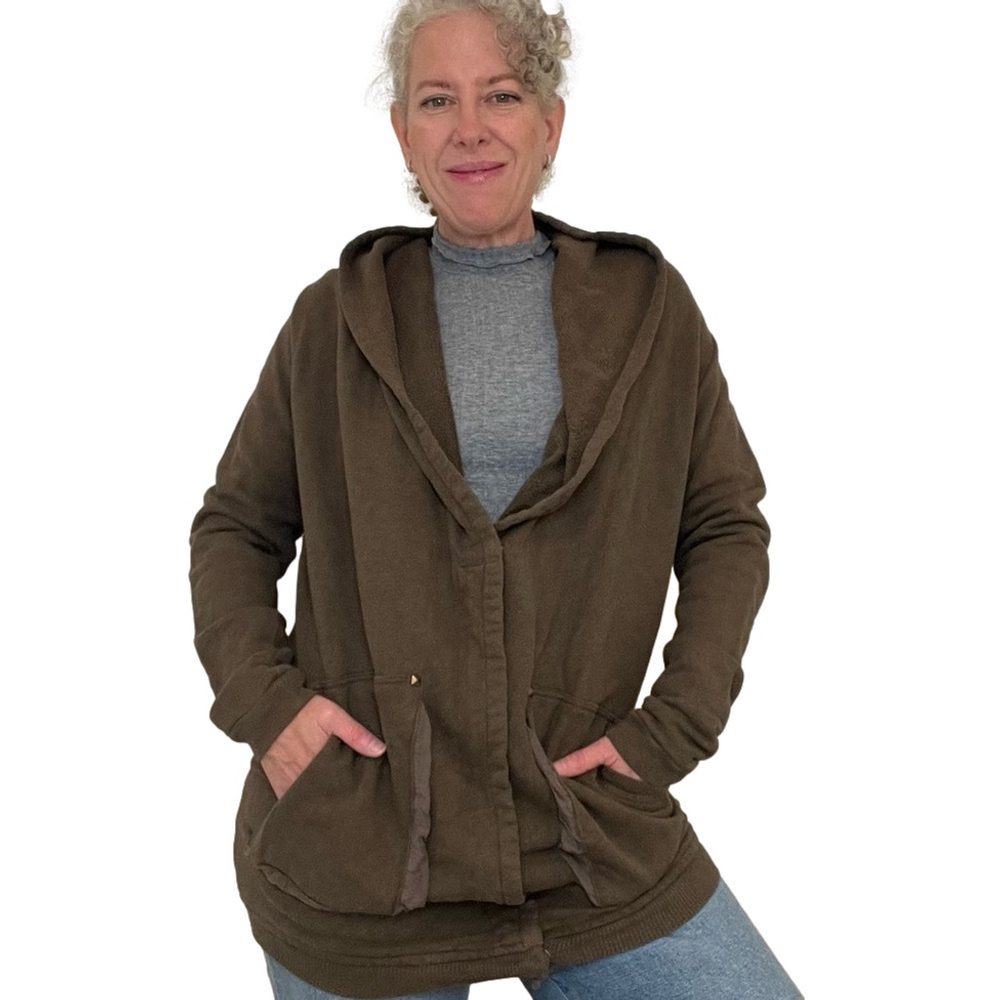Aritzia Brown Hooded Cardigan